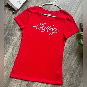 Old navy rodeo cowgirl western rope perfect tee in red. Size L